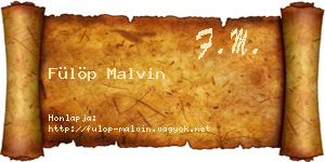 Fülöp Malvin névjegykártya